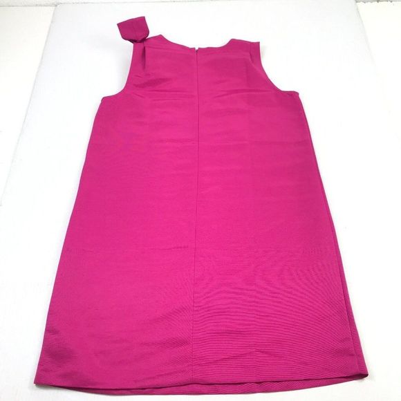 Size 8 - Ann Taylor Womens Sheath Dress Pink Back Zip Bow Sleeveless Above Knee - Picture 9 of 12